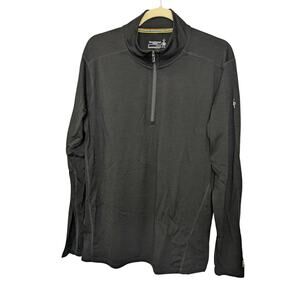 Smartwool Merino Wool 150 Black Quarter Zip Pullover Top Mens Size Large